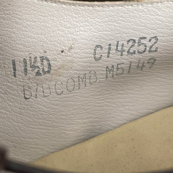 Vintage Etonic Wingtip Golf Shoes Men 11.5 D Metal Spikes Leather Brown White - Picture 11 of 11